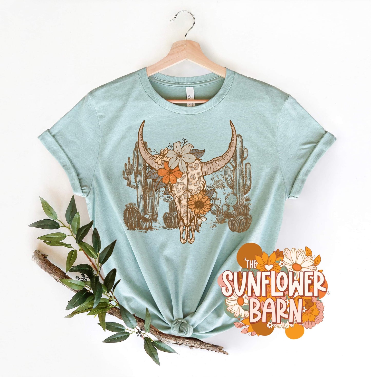 Floral Cow Skull Tee