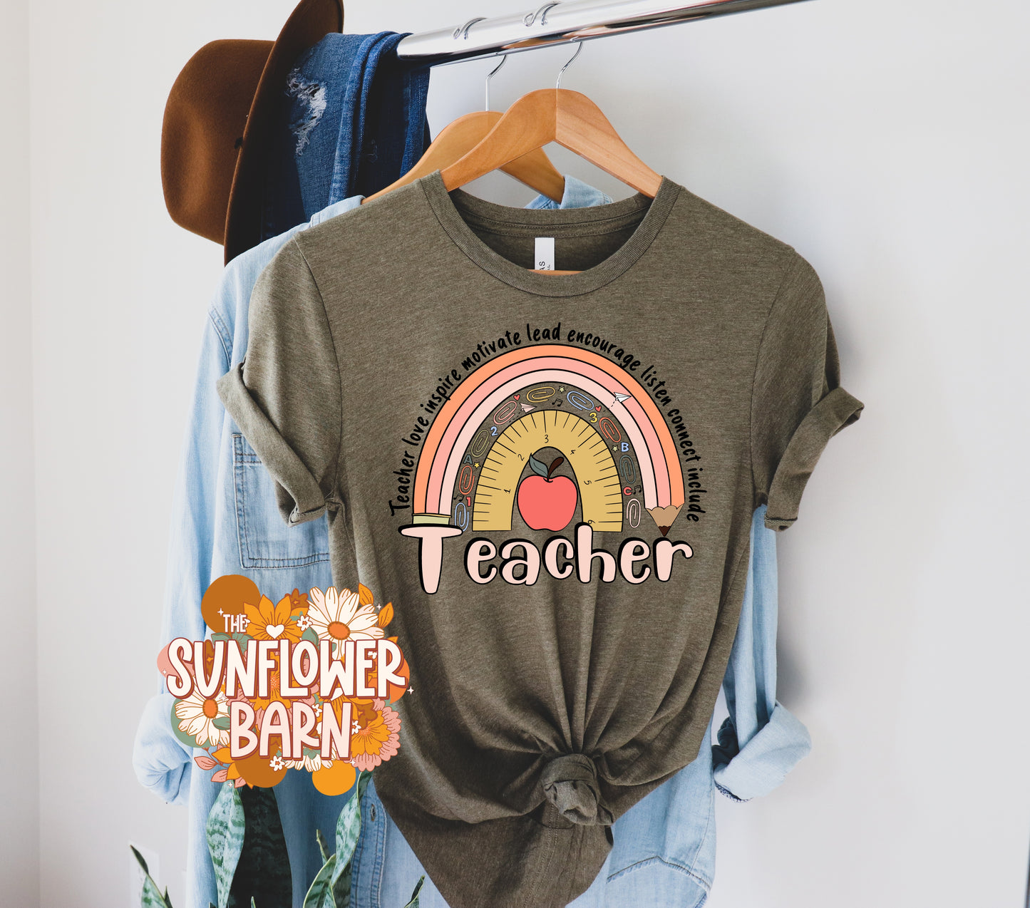 Teacher Rainbow Tee