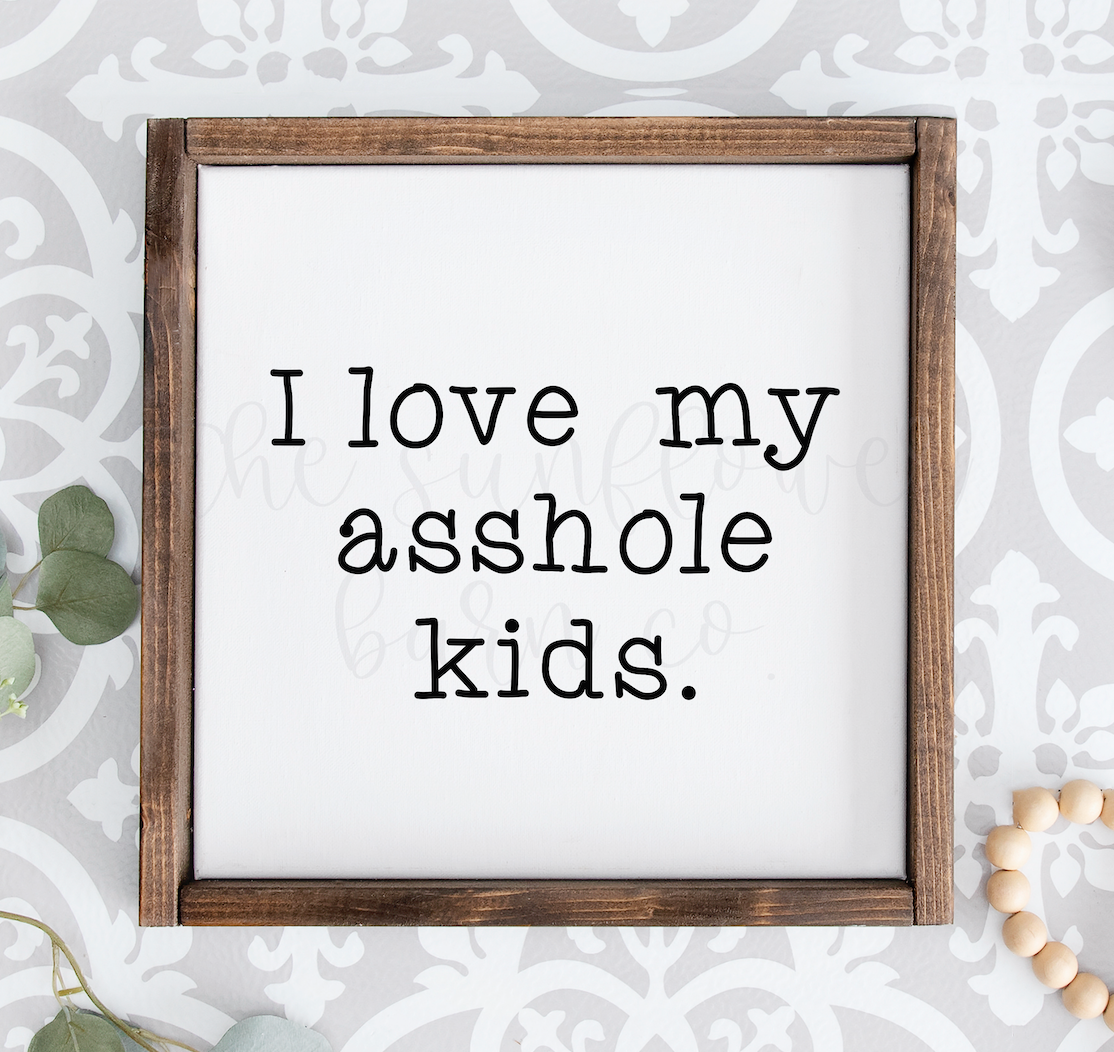 Love My Asshole Kids Sign